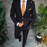 Men's Blazer, Slim Fit, Black-SC1090