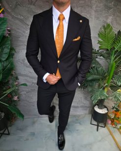 Sacou de bărbați, Slim Fit, Negru-SC1090