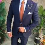 Sacou de bărbați, Slim Fit, Bleumarin-SC1095