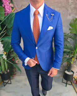 Sacou de bărbați, Slim Fit, Albastru-SC1096