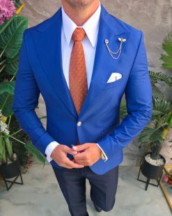 Alternative view of Sacou de bărbați, Slim Fit, Albastru-SC1096