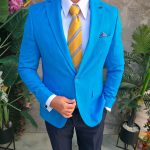 Sacou de bărbați, Slim Fit, Albastru deschis-SC1097