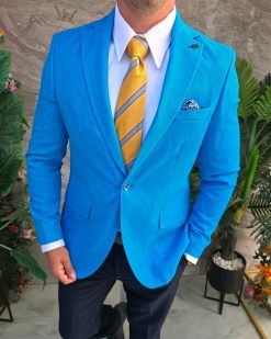 Alternative view of Sacou de bărbați, Slim Fit, Albastru deschis-SC1097