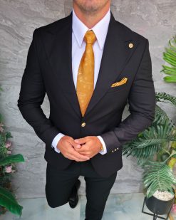 Alternative view of Sacou de bărbați, Slim Fit, Negru-SC1090