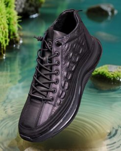 Pantofi sport bărbătești din piele naturală – design modern textură croco - P1907