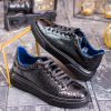 Sneaker de barbati, croco negru, din piele naturala- P1902