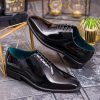 Pantofi de barbati, negri, din piele naturala, lacuit - P1905