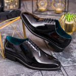 Pantofi de barbati, negri, din piele naturala, lacuit - P1905