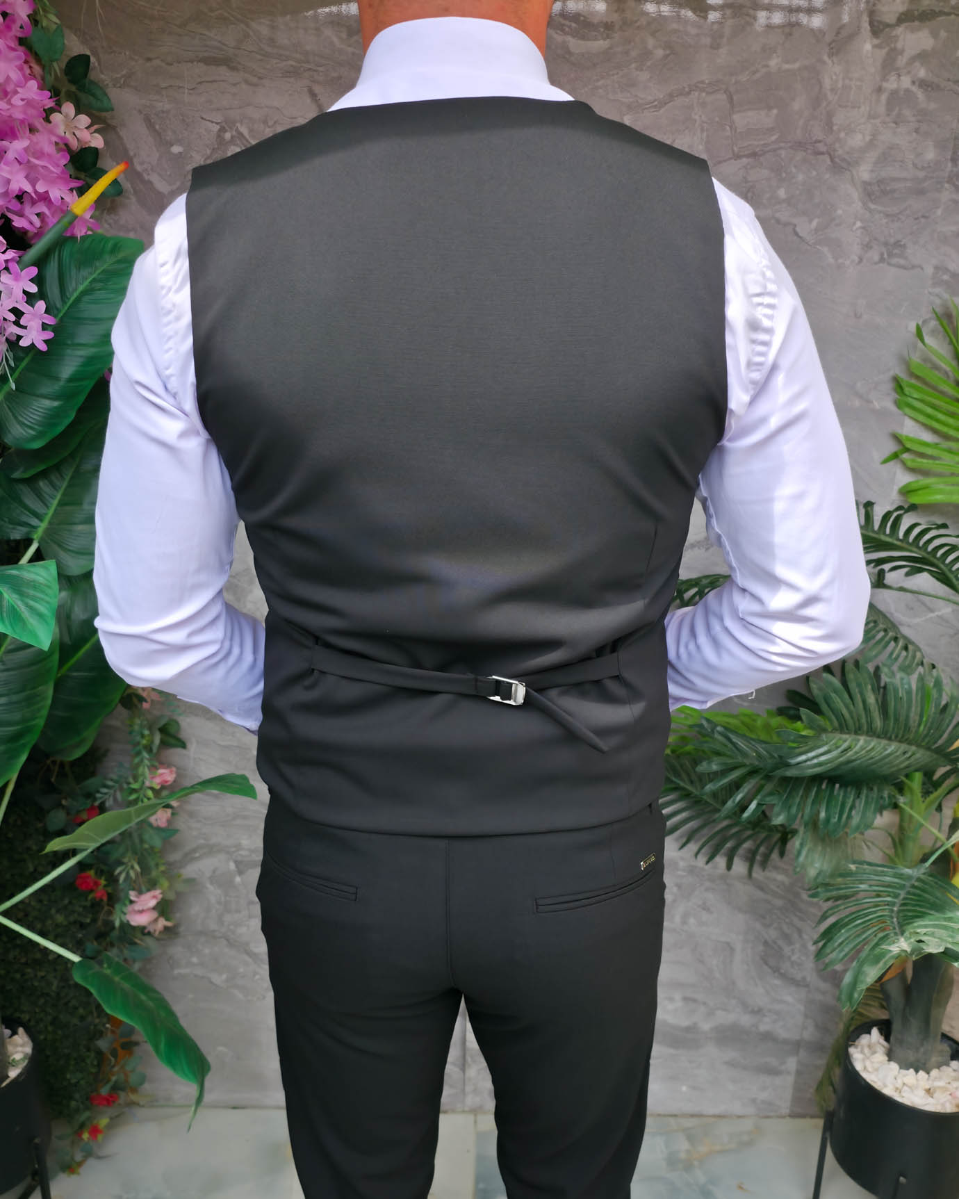 Compleu de barbati, Vesta si Pantalon, Negru- CU301 - imagine 6