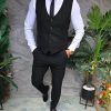 Compleu de barbati, Vesta si Pantalon, Negru- CU301