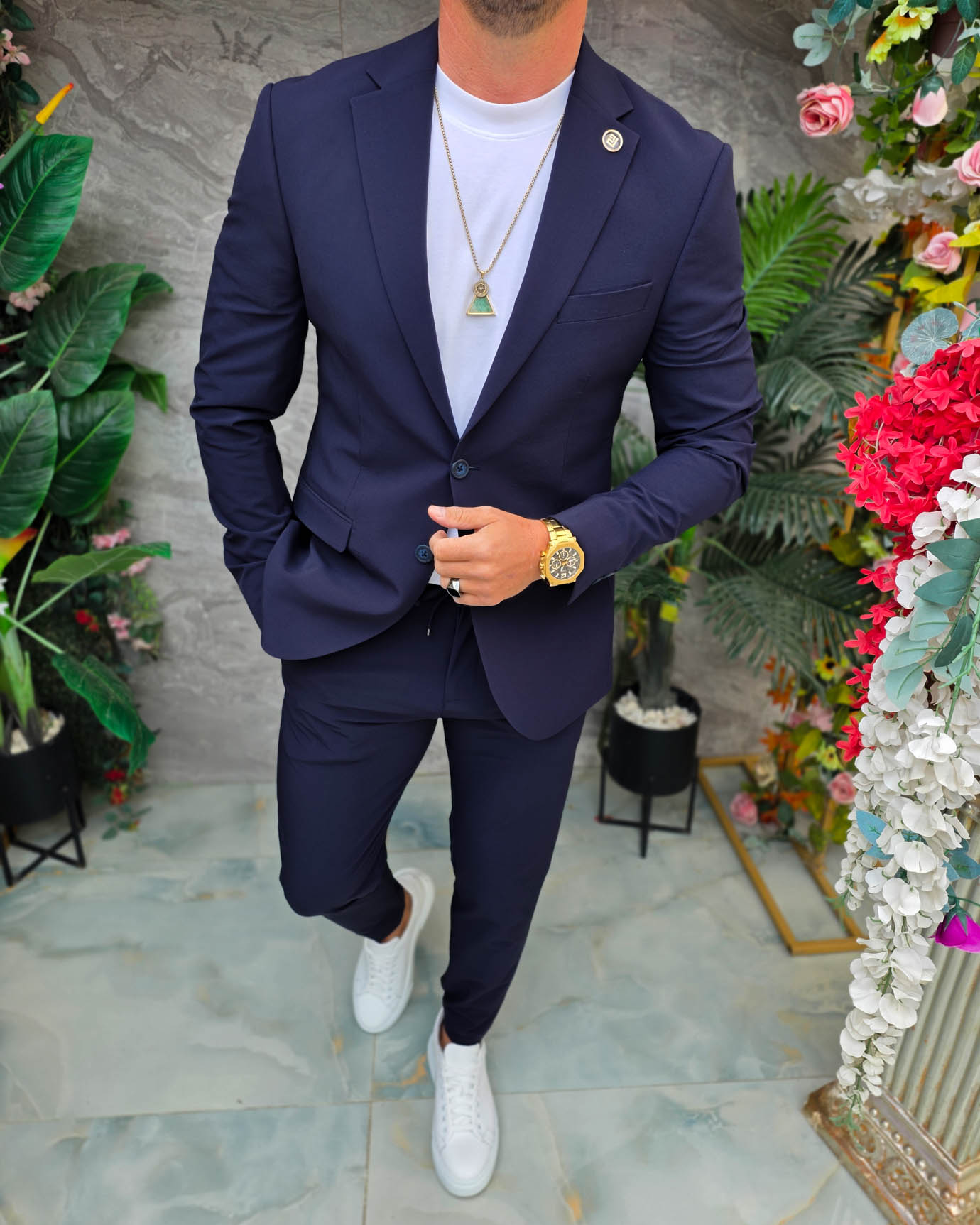 Costum de bărbați, Bleumarin: Sacou si Pantalon - C5341 - imagine 7