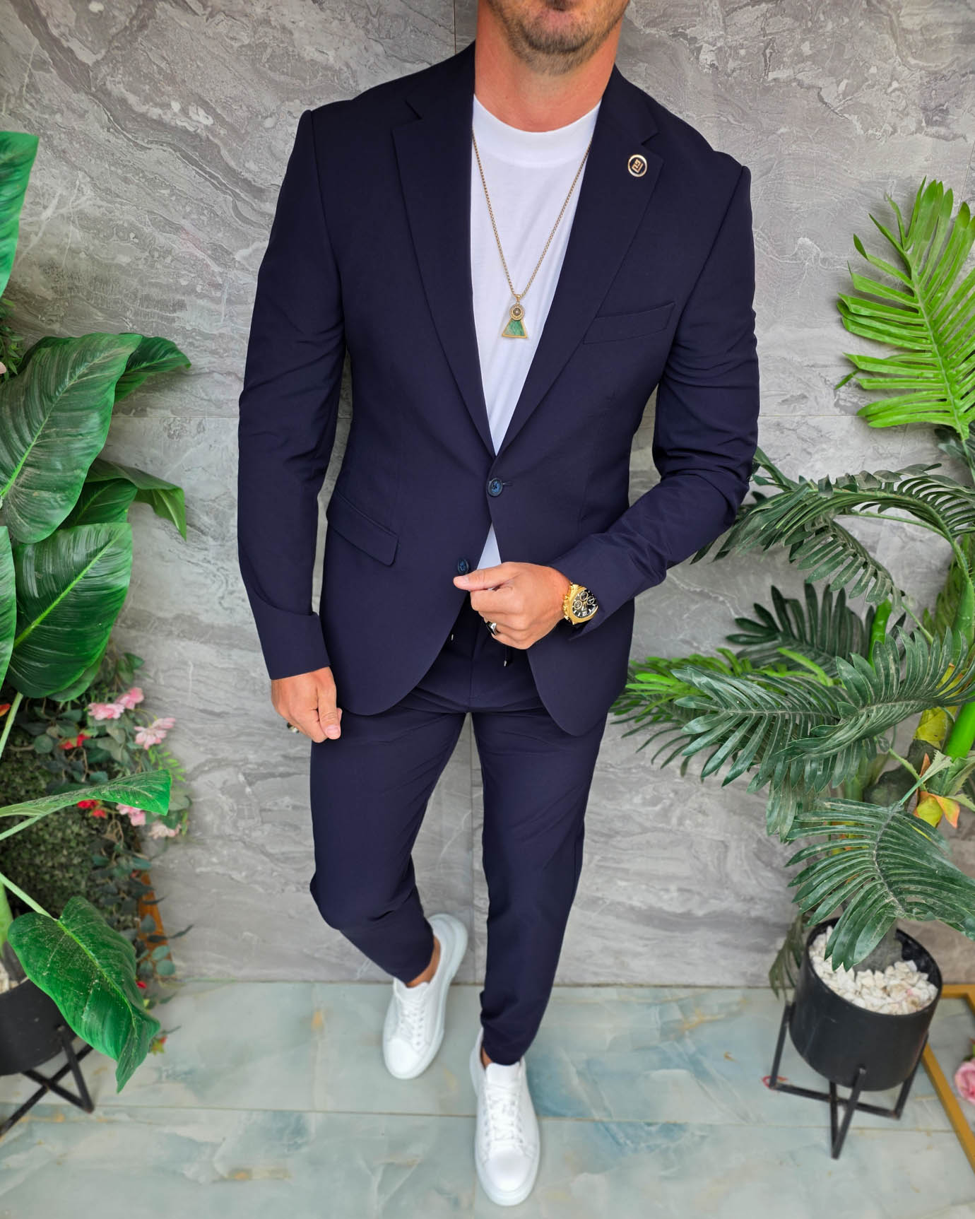 Costum de bărbați, Bleumarin: Sacou si Pantalon - C5341 - imagine 8