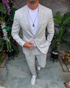 Costum de bărbați, Gri texturat: Sacou si Pantalon - C5342