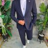 Costum de bărbați, Bleumarin cu dungi: Sacou si Pantalon - C5351