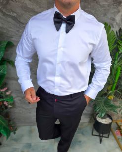 Alternative view of Camasa alba cambrata 100% bumbac fabricata in ROMANIA - CM265