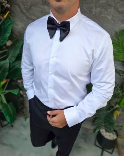 Camasa alba cambrata 100% bumbac fabricata in ROMANIA - CM265