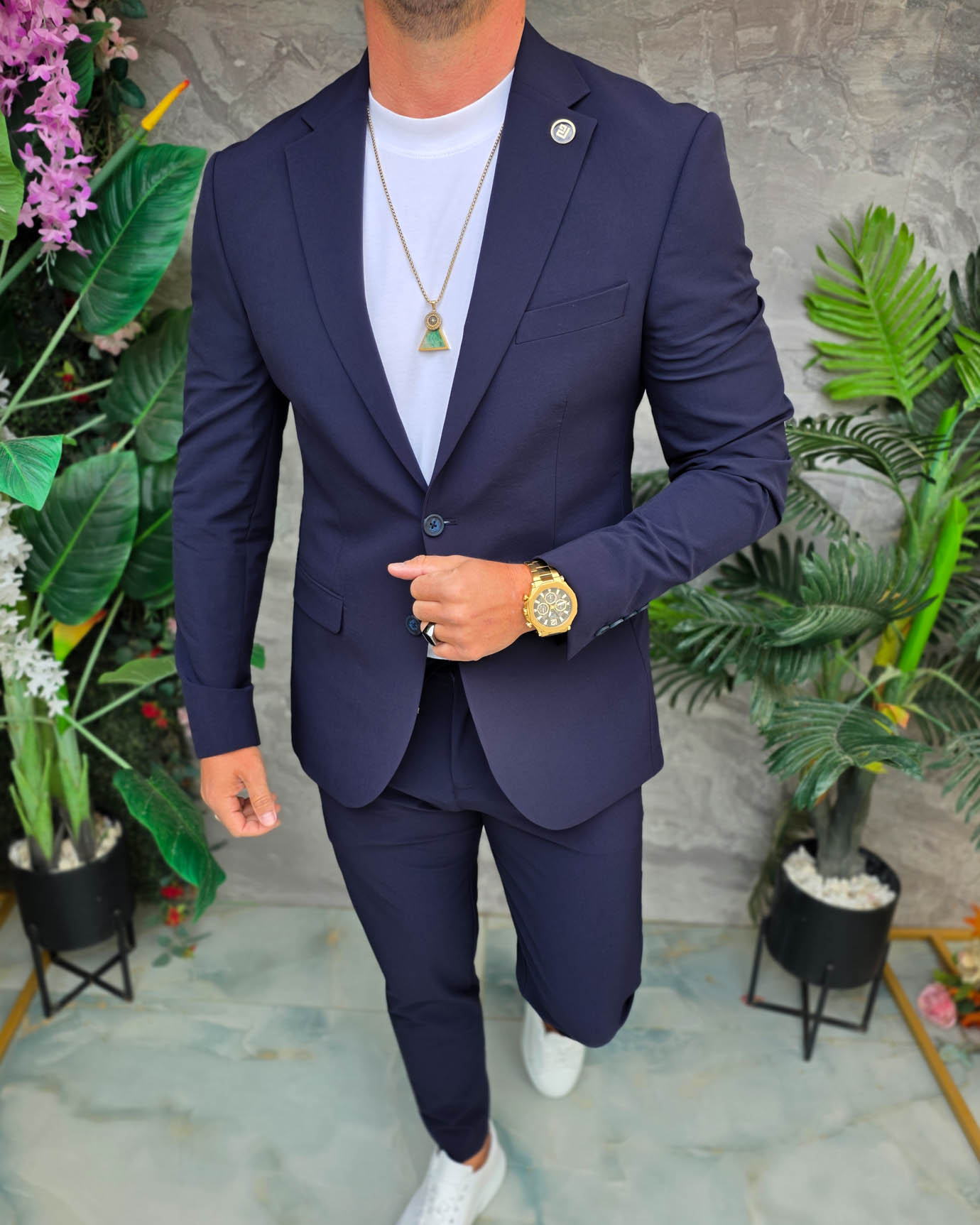 Costum de bărbați, Bleumarin: Sacou si Pantalon - C5341 - imagine 3