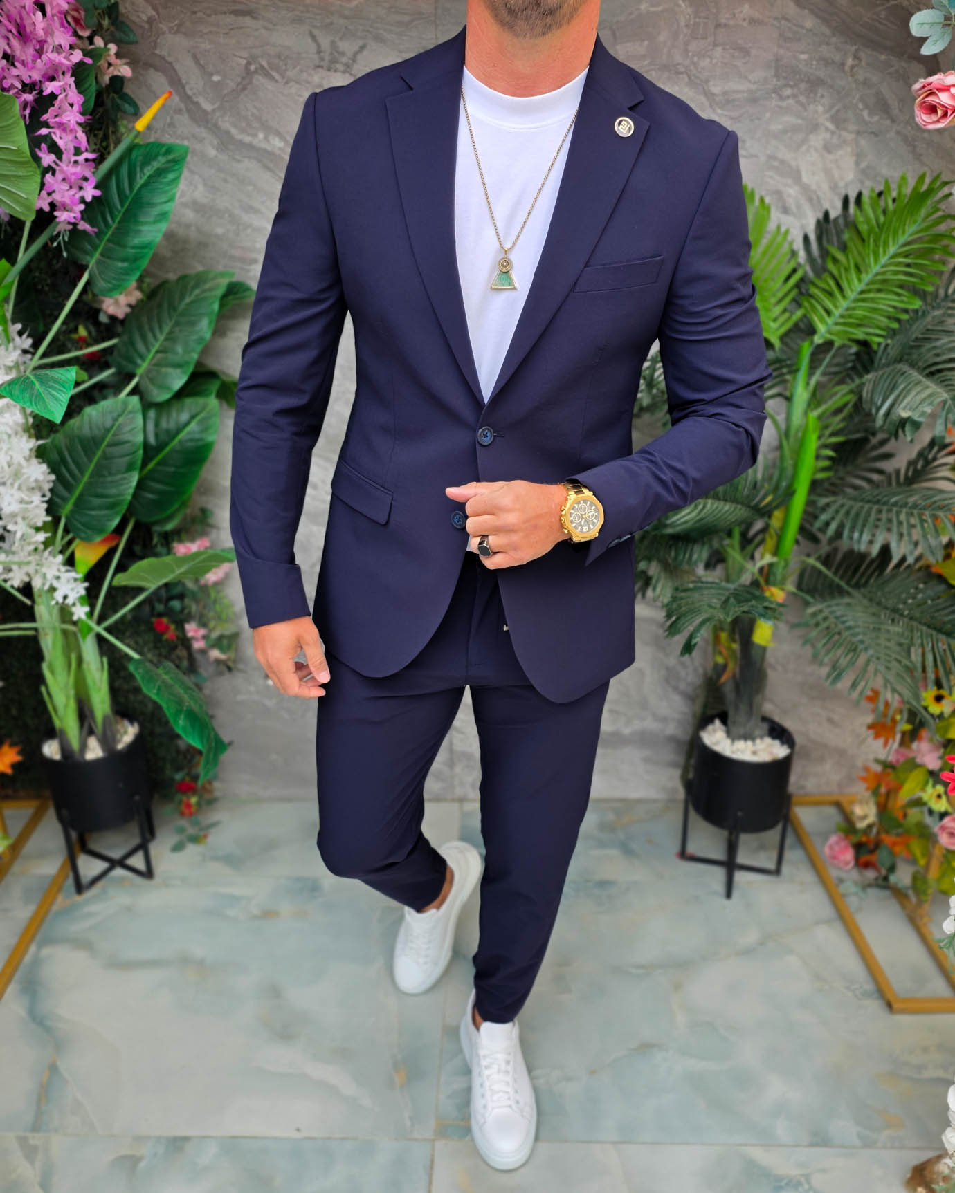 Costum de bărbați, Bleumarin: Sacou si Pantalon - C5341 - imagine 4