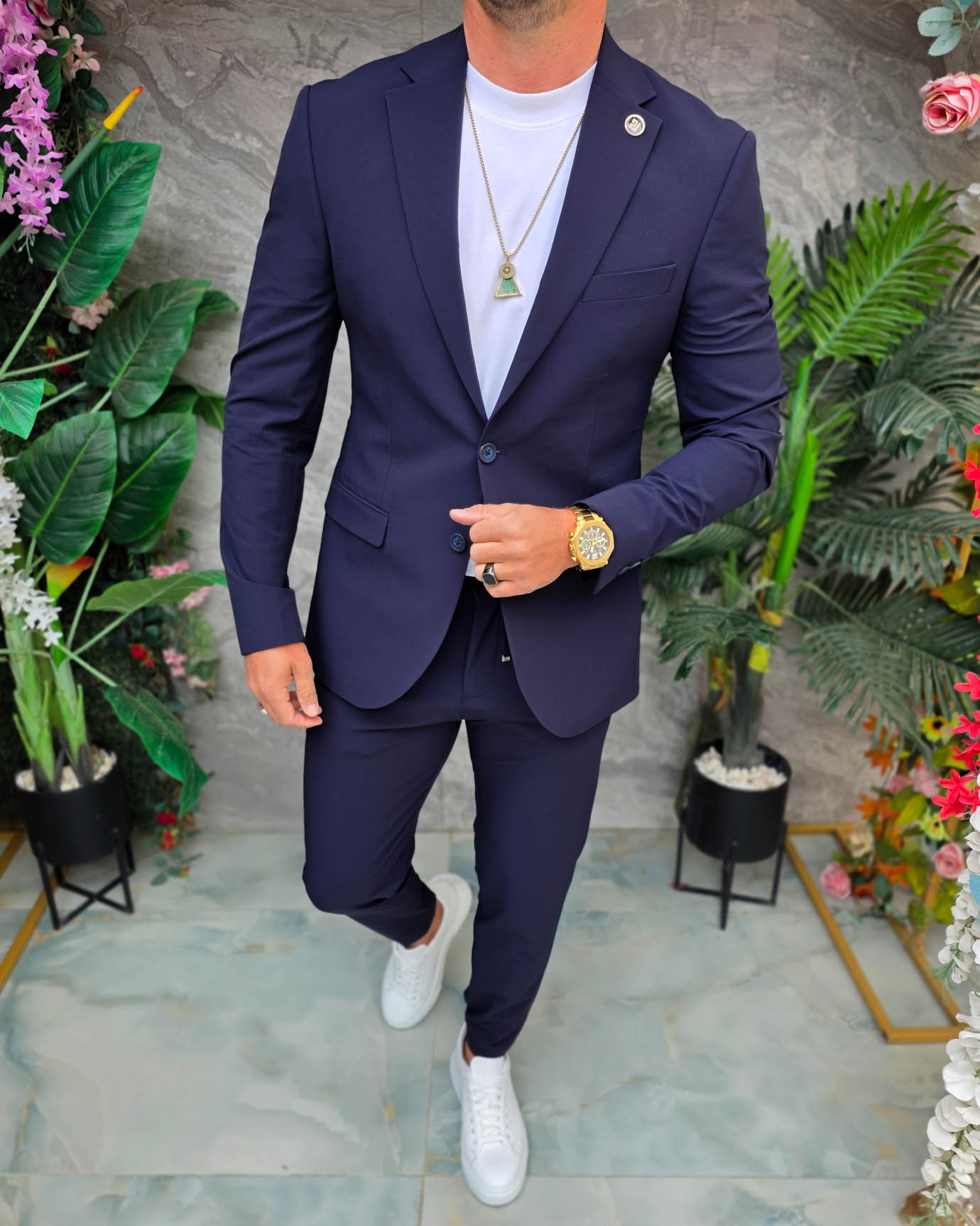 Costum de bărbați, Bleumarin: Sacou si Pantalon - C5341 - imagine 5