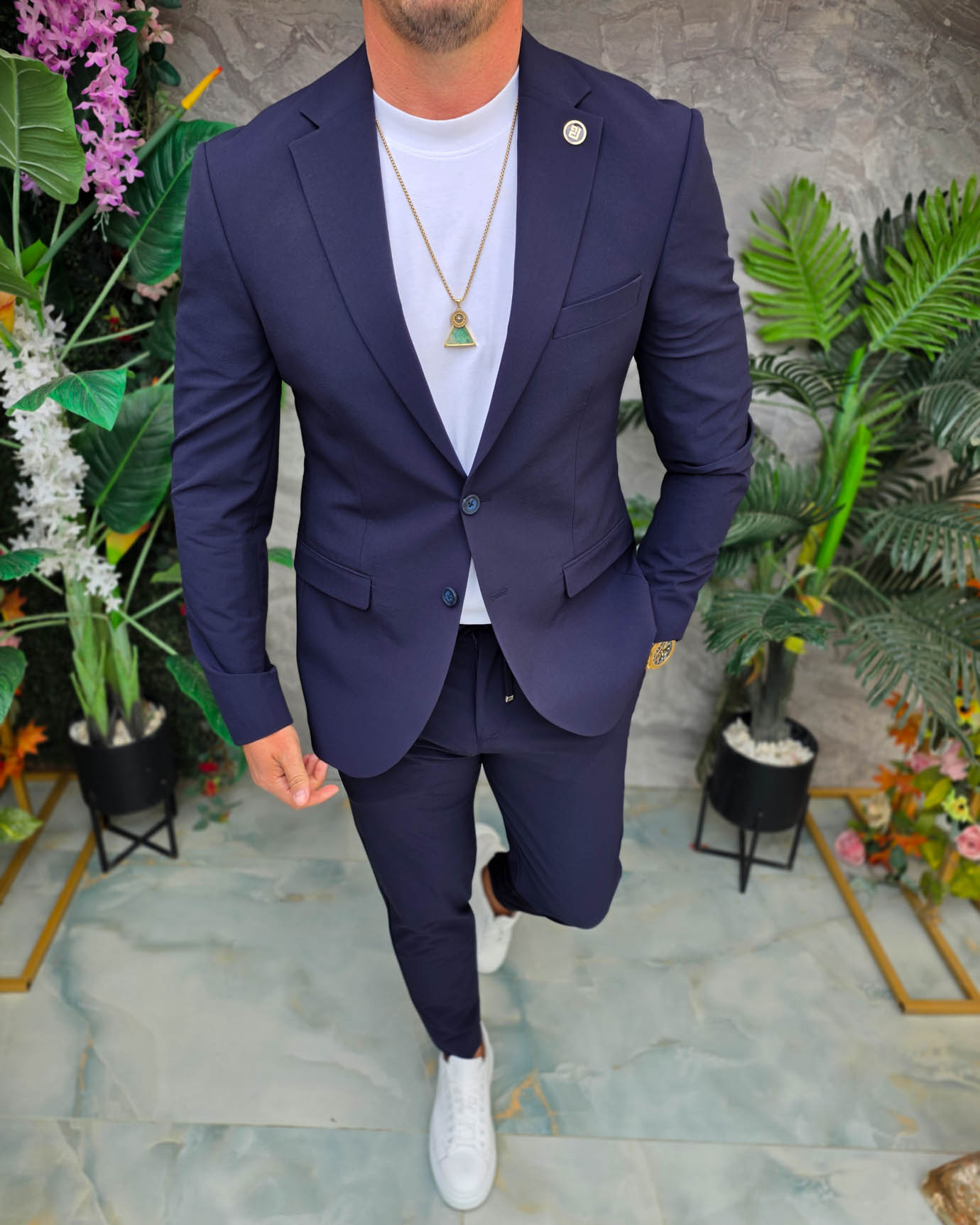 Costum de bărbați, Bleumarin: Sacou si Pantalon - C5341 - imagine 6