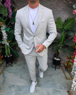 Alternative view of Costum de bărbați, Gri texturat: Sacou si Pantalon - C5342