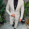Costum de bărbați, Crem cu dungi fine: Sacou si Pantalon - C5370