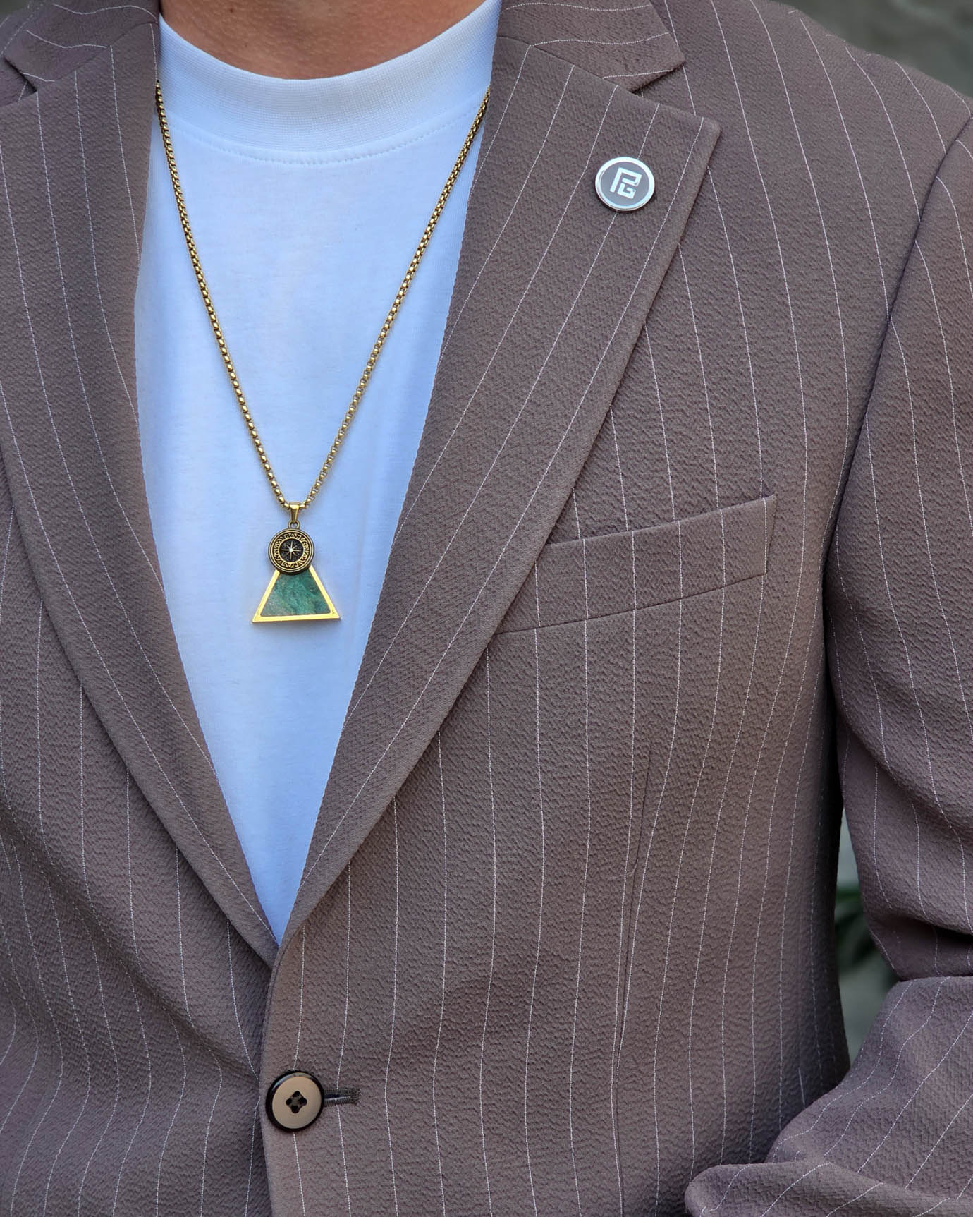 Costum de bărbați, Maro Taupe: Sacou si Pantalon - C5347 - imagine 8