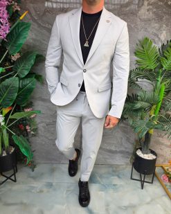 Costum de bărbați, Gri deschis: Sacou si Pantalon - C5360