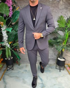 Costum de bărbați, Gri inchis: Sacou si Pantalon - C5361