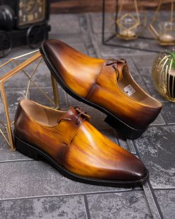 Pantofi de barbati, maro deschis, din piele naturala- P1922