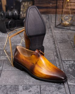 Alternative view of Pantofi de barbati, maro deschis, din piele naturala- P1922