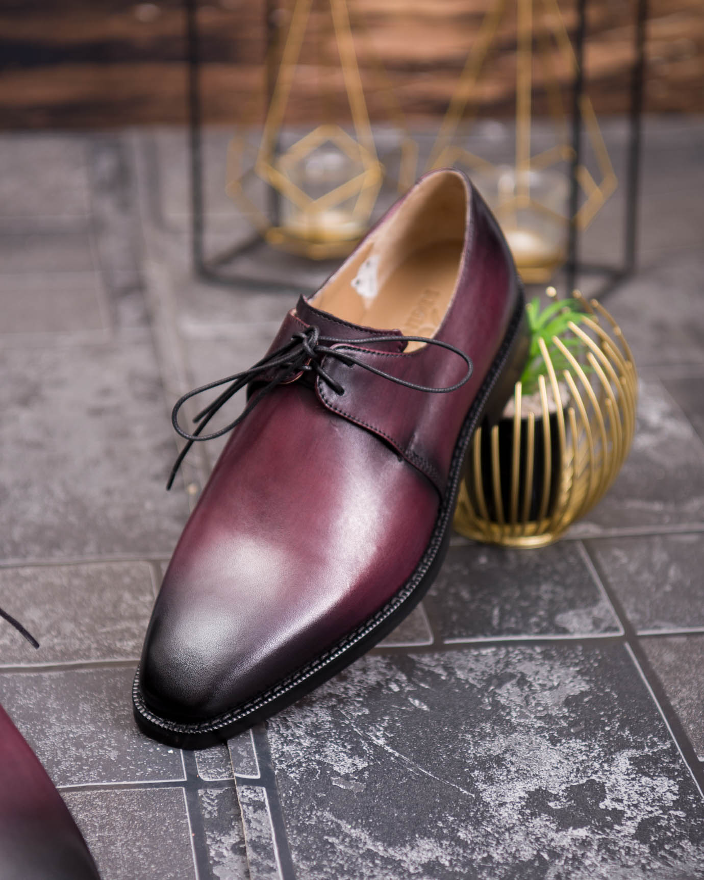 Pantofi de barbati, bordo, din piele naturala- P1920 - imagine 5