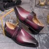 Pantofi de barbati, bordo, din piele naturala- P1920