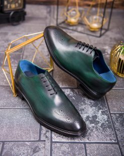 Alternative view of Pantofi de barbati, verde, din piele naturala- P1930