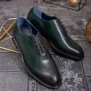 Pantofi de barbati, verde, din piele naturala- P1930