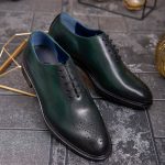 Pantofi de barbati, verde, din piele naturala- P1930