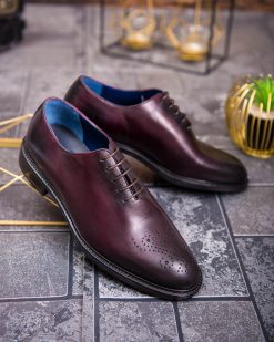 Pantofi de barbati, bordeaux, din piele naturala- P1931