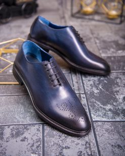 Pantofi de barbati, bleumarin, din piele naturala- P1932