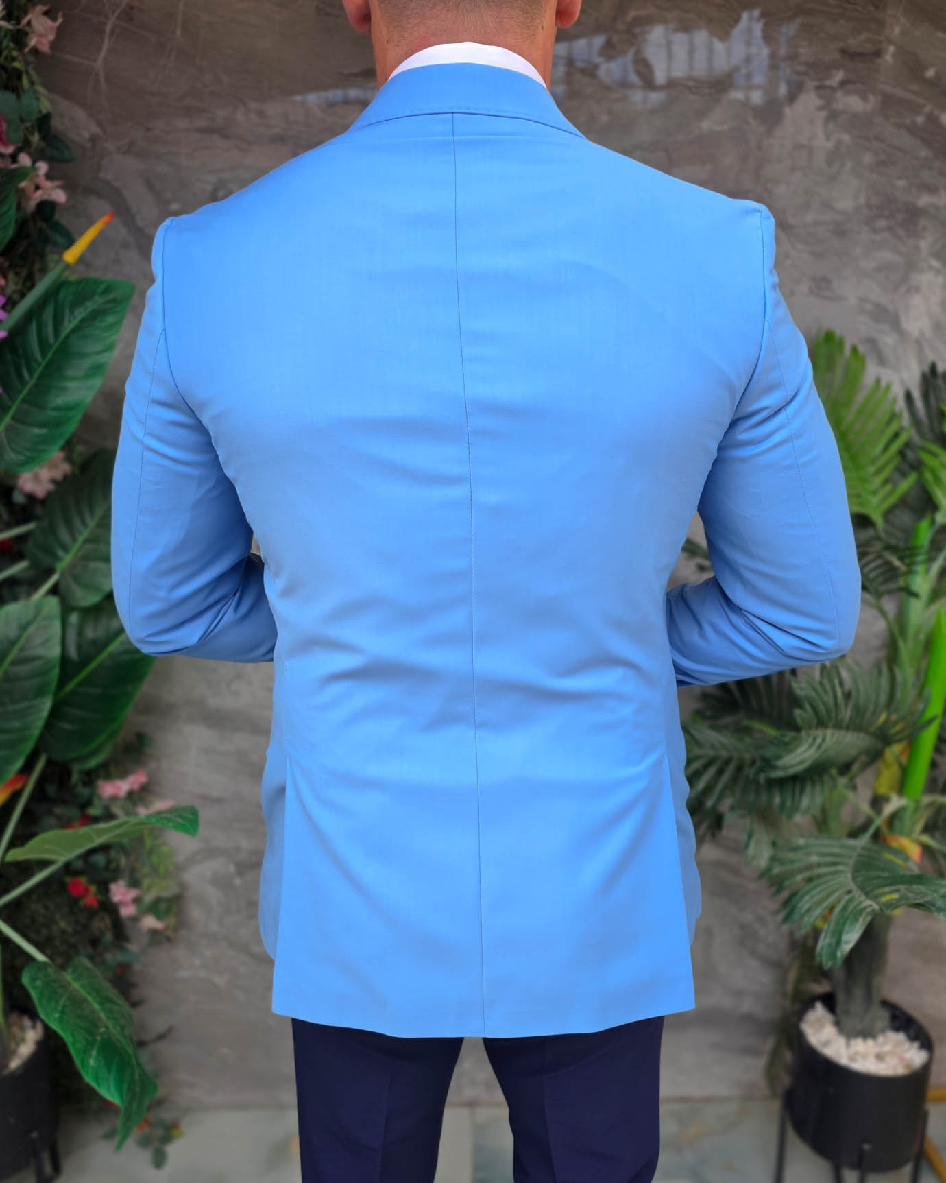 Sacou de bărbați, Double Breasted, Bleu, Slim Fit - SC1106 - imagine 7