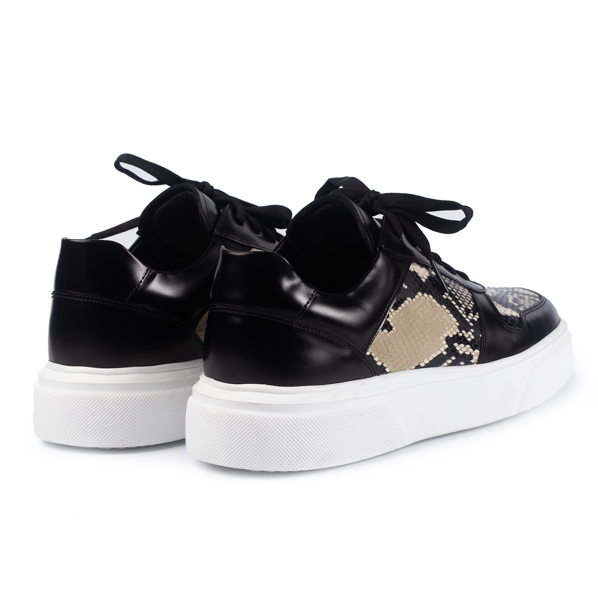 Sneaker de barbati, negru, din piele naturala- P1928 - imagine 6