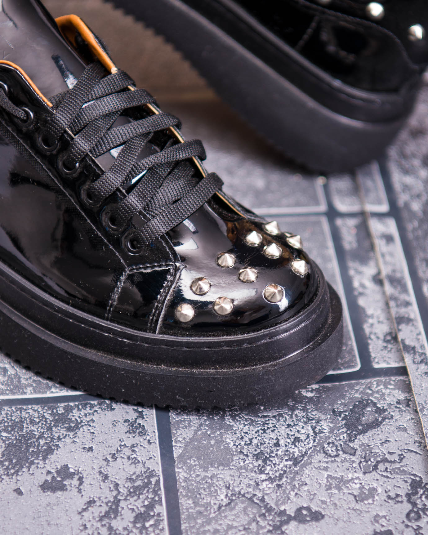 Teniși de bărbați cu talpa înaltă, negri cu tinte– AD876 - imagine 5