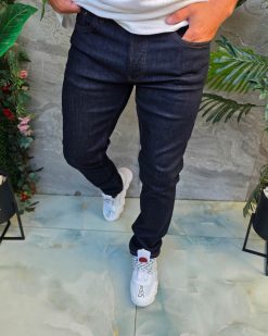 Blugi de bărbați, Slim Fit, elastici , negru- BG949