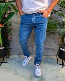 Blugi de bărbați, Slim Fit, elastici , albastri - BG946