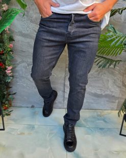 Blugi de bărbați, Slim Fit, elastici , gri- BG950