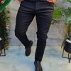 Blugi de bărbați, Slim Fit, elastici , negri- BG951