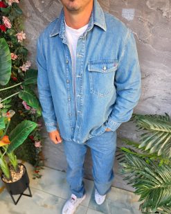 Jacheta+Blugi, de bărbați, albastru deschis - GB184