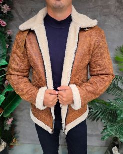 Cojoc gros maro, interior imblanit, slim-fit - GC886