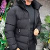 Geaca de bărbați, neagra, groasa, cu gluga - GC885