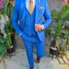 Costum de bărbați, Albastru: Sacou, Vesta si Pantalon- C5381