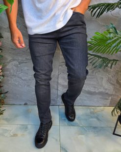 Alternative view of Blugi de bărbați, Slim Fit, elastici , gri- BG950